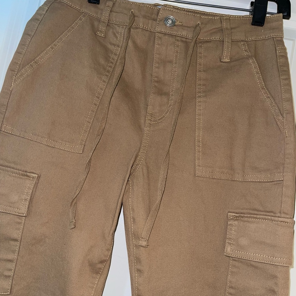 Dark khaki Slim cargo pants - Picture 2 of 5